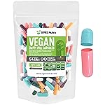 XPRS Nutra Size 00 Empty Capsules - 100 Count Empty Vegan Capsules - Vegetarian Empty Pills - DIY Vegetable Capsule Filling- Veggie Pill Caps (Multi-Color)