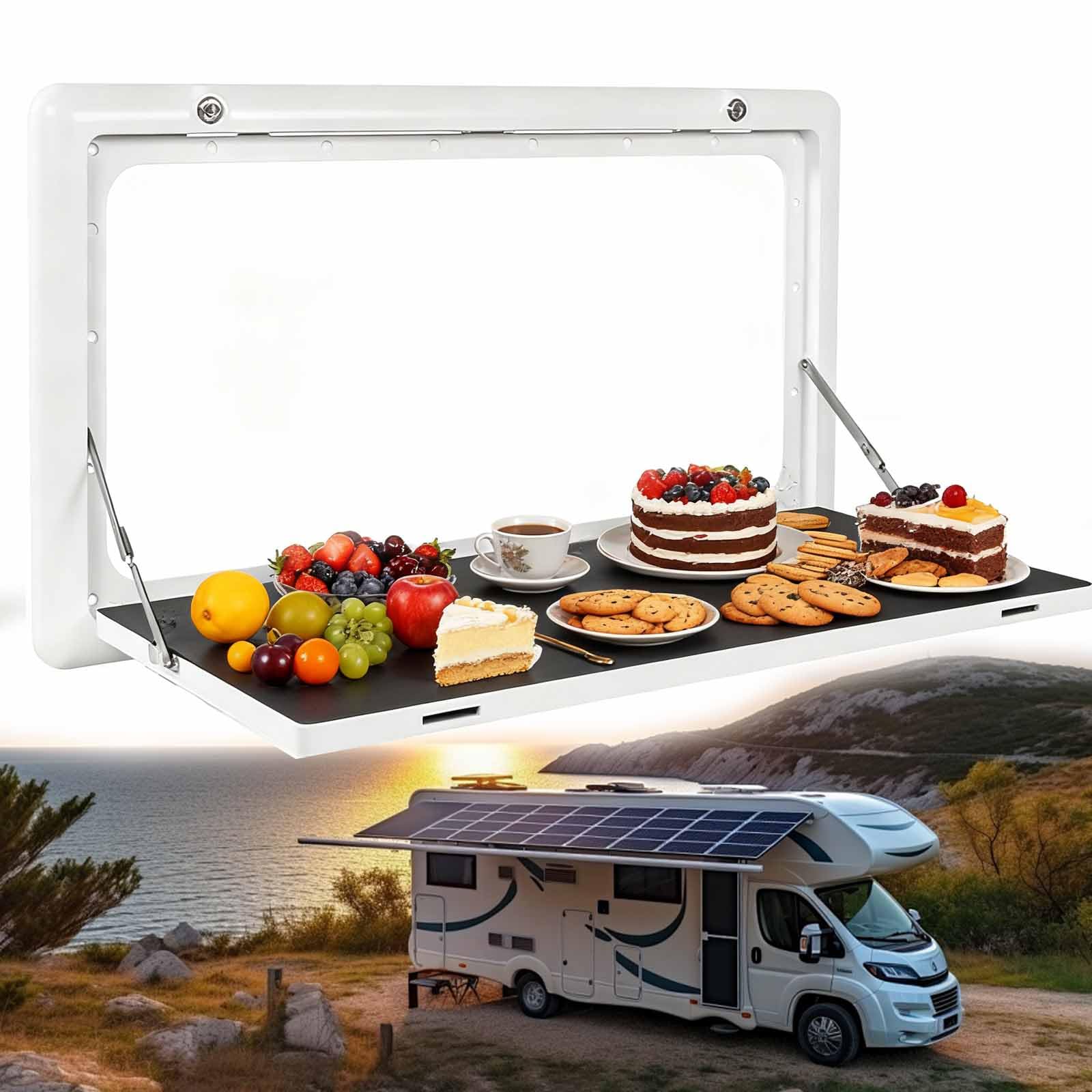 Table de pique nique murale pliable pour repas en plein air