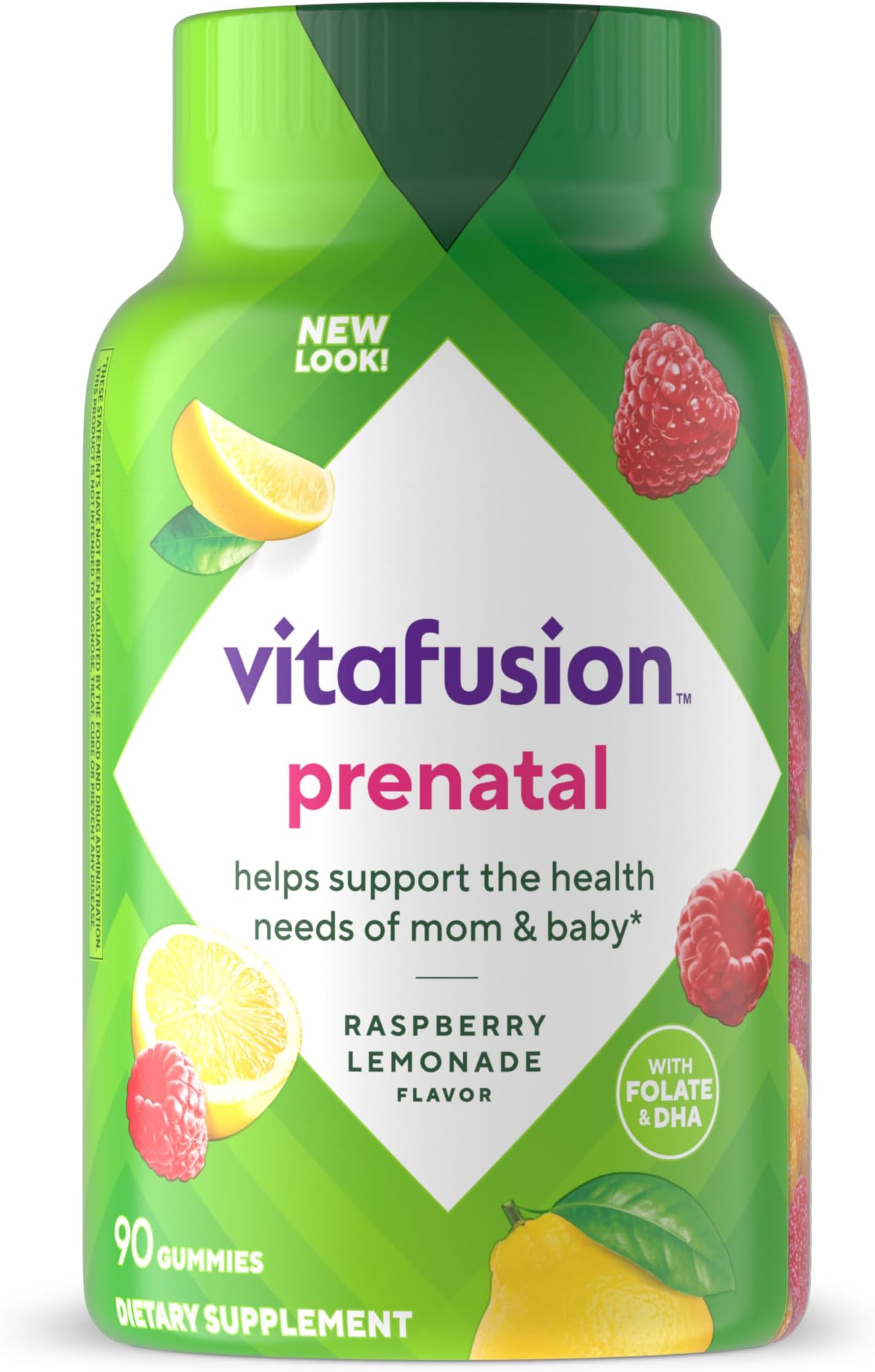 PreNatal Gummy Vitamins, Lemon & Raspberry Lemonade Flavored Pregnancy Vitamins for Women, 90 Count