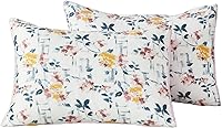 Vista 11 de WINLIFE Juego de 2 fundas de almohada 100% algodón con estampado floral de jardín (estándar 20 x 26 pulgadas, lila)