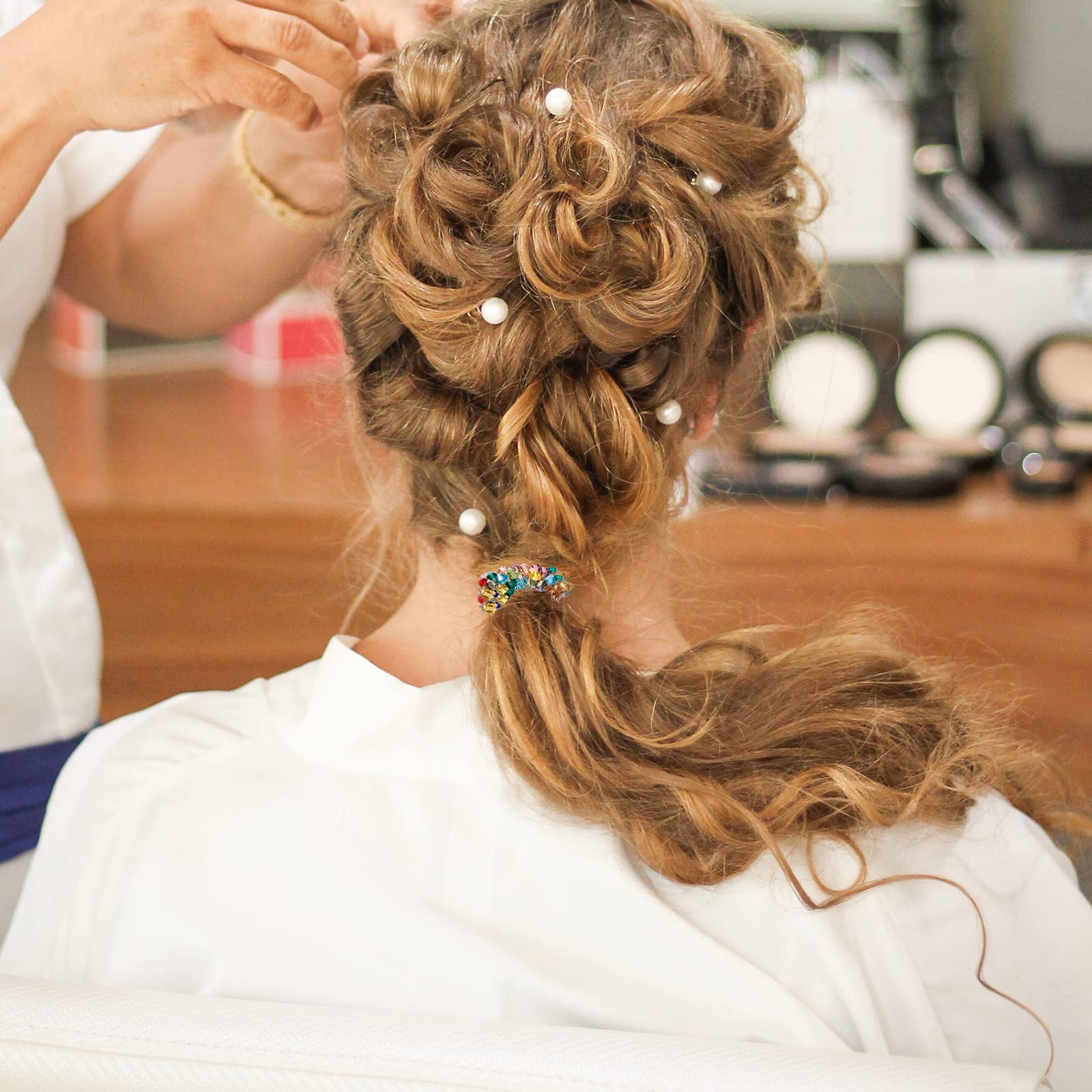 10 coleteros de cristal para el cabello, coleteros de cristal, accesorios para el cabello para mujer, soporte para cola de caballo con cuentas