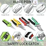4 Pack Garden Pruning Shears Set, Stainless Steel Sharp Pruner Secateurs, Professional Heavy Duty Hand Garden Bypass Pruning Shears Kit with Storage Bag