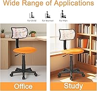 Vista 10 de JJS Home - Juego de escritorio y silla giratoria pequeña, asiento ergonómico ajustable de malla transpirable, asiento ergonómico ajustable, taburete