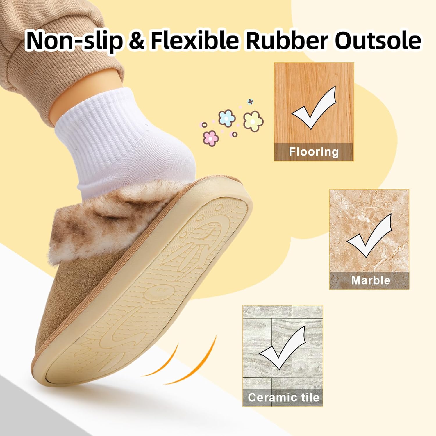 Besroad Kids Slippers Girls Boys Fuzzy House Slippers Warm Memory Foam House Shoes Soft Plush Bedroom Slippers Slides Indoor Outdoor - Image 5