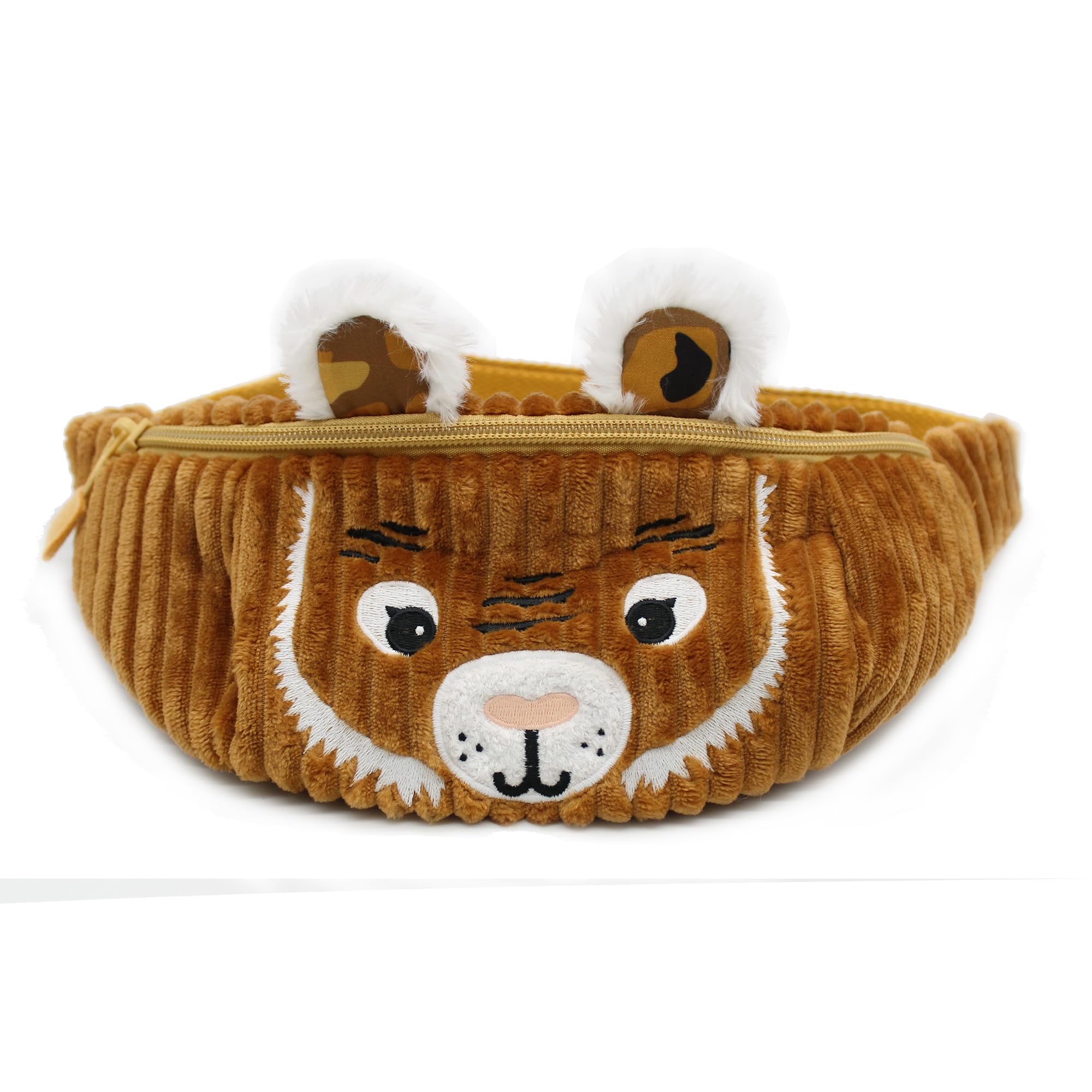 Image secondaire de Sac Banane Enfant Tigre en Velours Côtelé - Les Déglingos