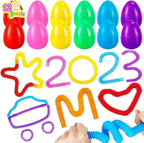 WYRJXYB Paquete de 12 huevos de Pascua rellenos con mini tubos para apretar, juguetes para la ansiedad en el interior de plástico rellenos de huevos disponible en Yaxa Colombia