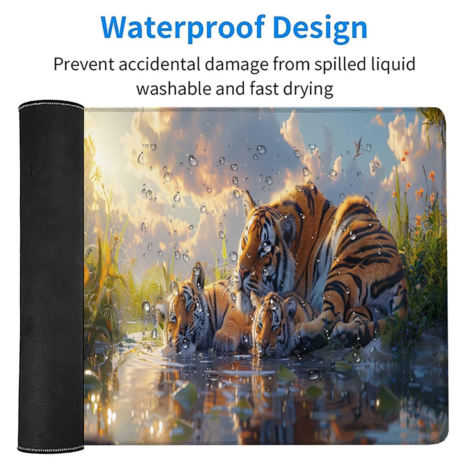 Verde Alfombrilla Ratón XXL 1600x800x3mm, Tigre Grande Mouse Pad T-7050 | Alfombrilla Ratón Gaming Mejora la Precisión y la Velocidad, Alfombrilla Escritorio para Jugadores de PC, Oficina