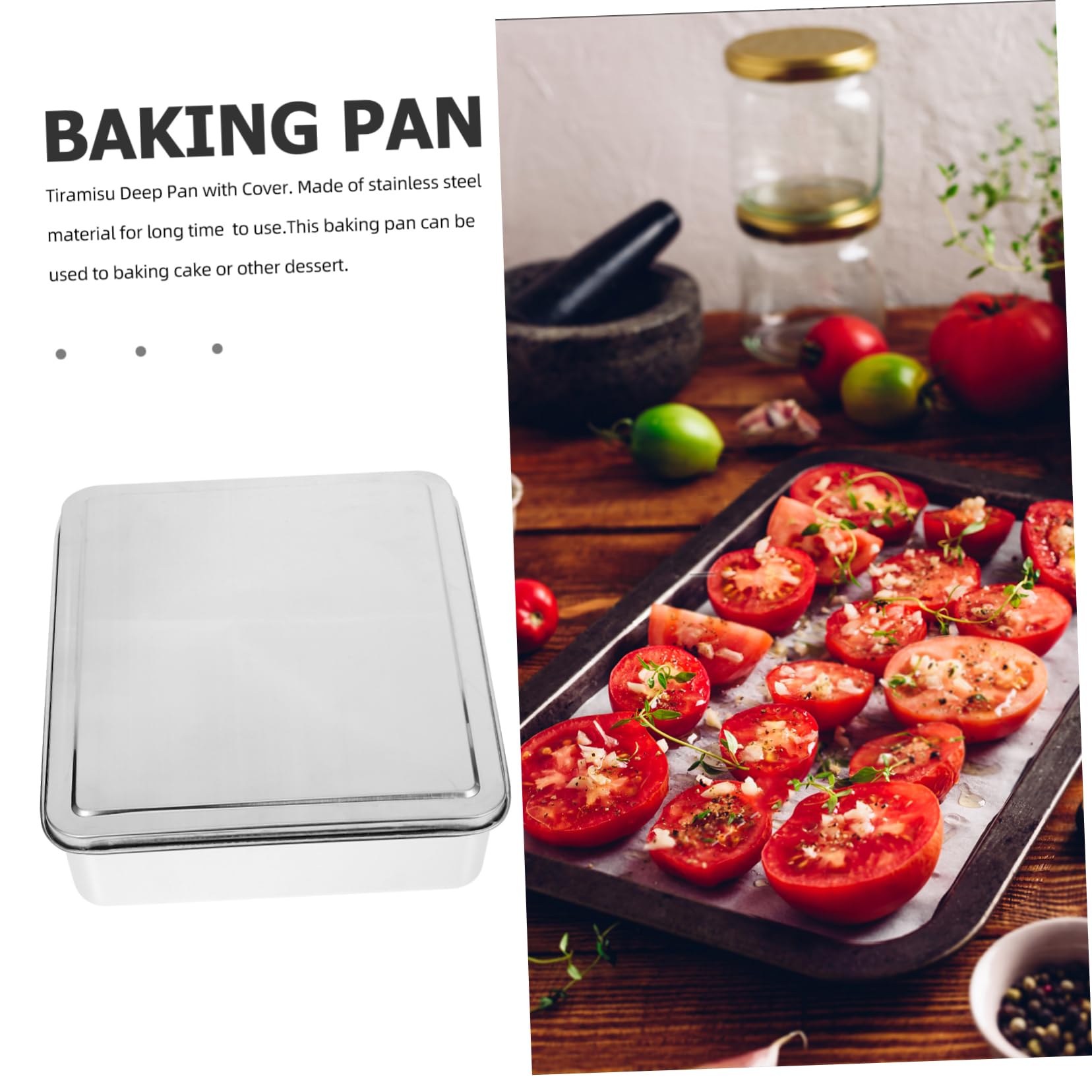 Molde para Pastel de Acero Inoxidable con Gran Capacidad, Bandeja para Horno Rectangular Adecuado para Panadería y Tienda de Pasteles
