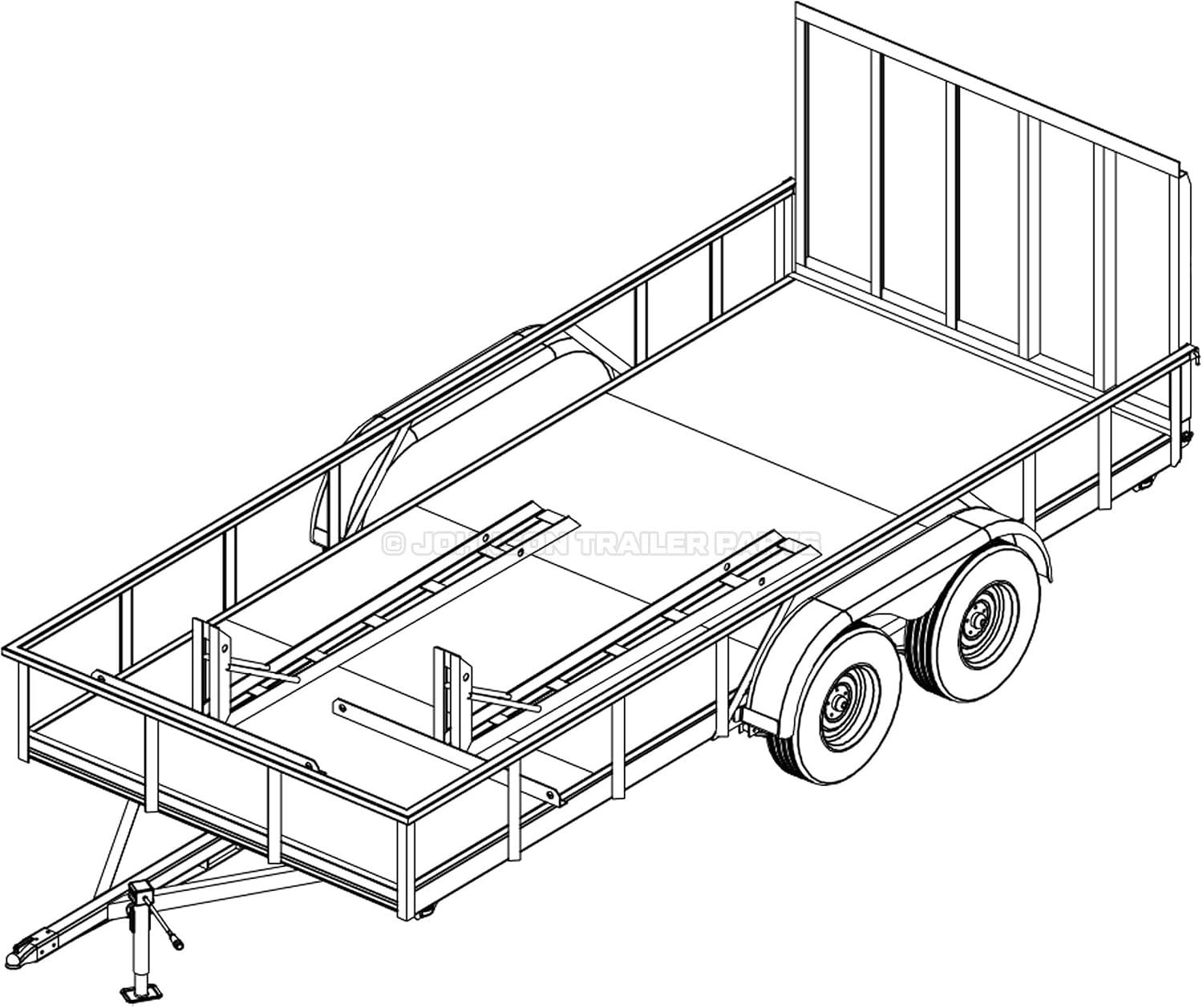 Johnson Trailer Parts 6 ft 10 in x 16 ft Utility Trailer Plans, 7k to 10K Capacity, DIY Blueprints, Step-by-Step Instructions, MU716DS70