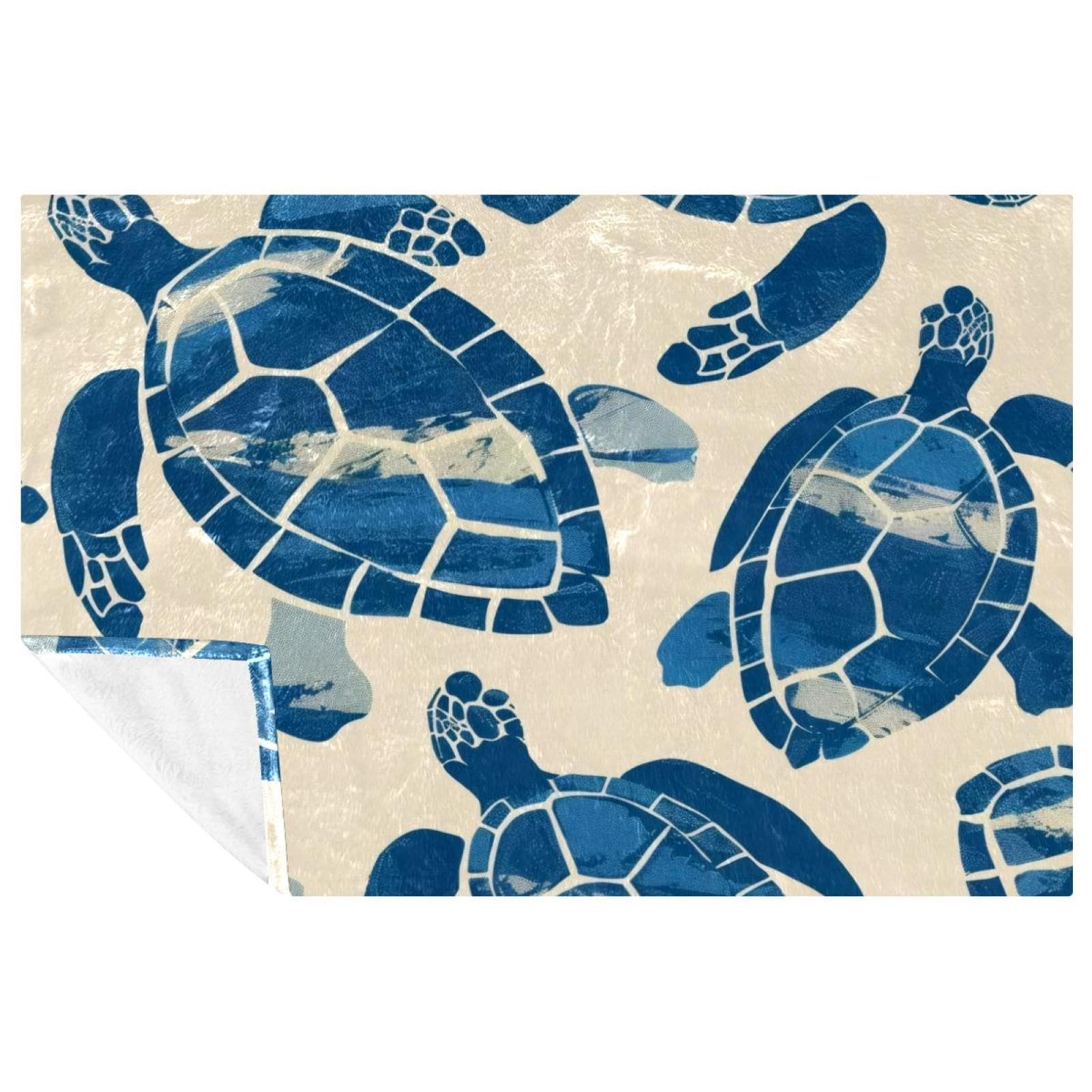 Couverture tortue de mer douce et chaude 150x100 cm pour lit et canapé