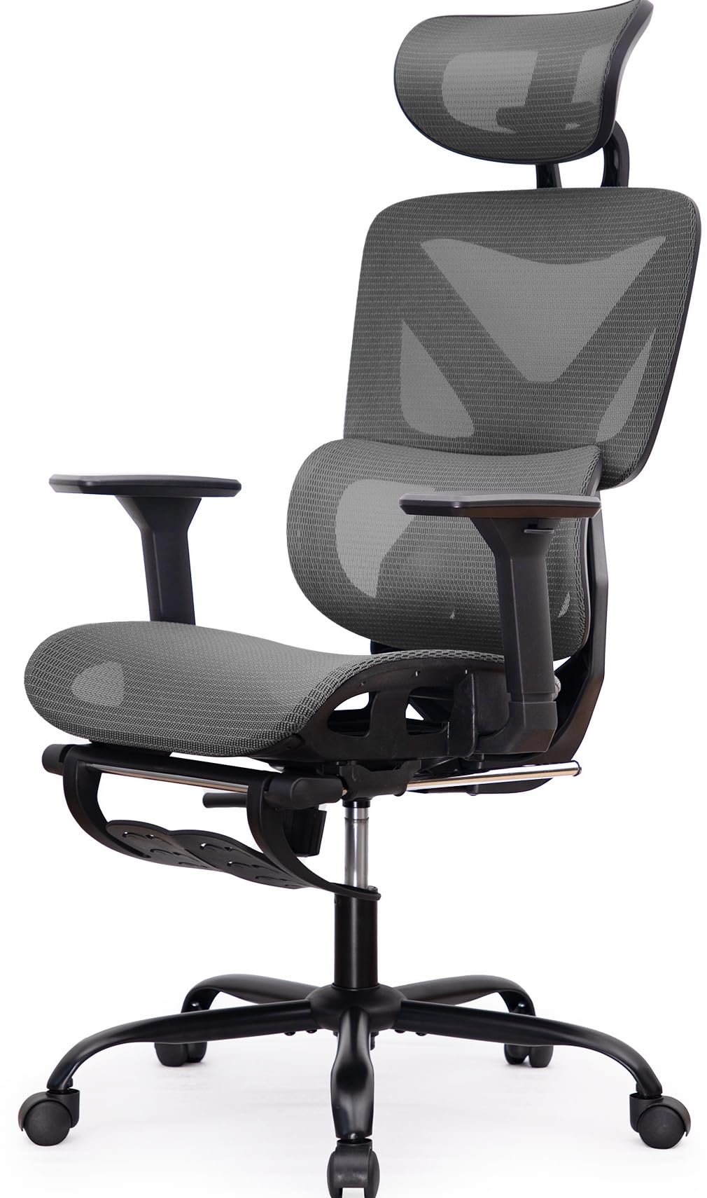 LAUSAINT HOME Ergonomic Office Chair with Footrest,Mesh Office Chair with 3D Adjustable Armrest,High Back Computer Desk Chair with Wheels for Home &