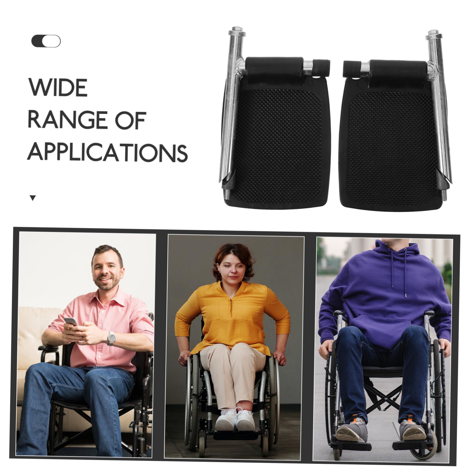 Reposapiés De Reemplazo Para Silla De Ruedas Pedales Resistentes De Metal De Reposapiés Para Silla De Ruedas Adecuados Para Pacientes y Personas Mayores