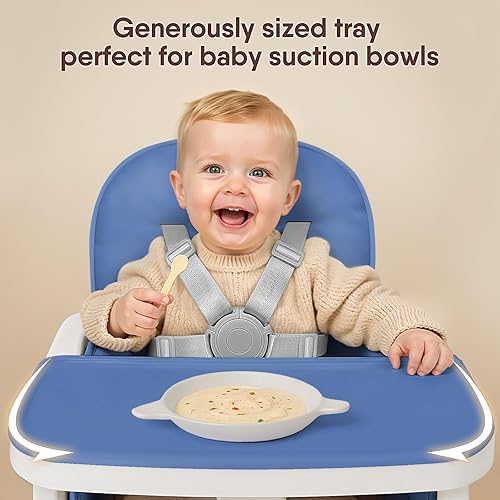 Miniatura 4 de Silla alta portátil 3 en 1 para bebés y niños pequeños, silla alta plegable convertible fácil de limpiar con patas ajustables y bandeja apta para