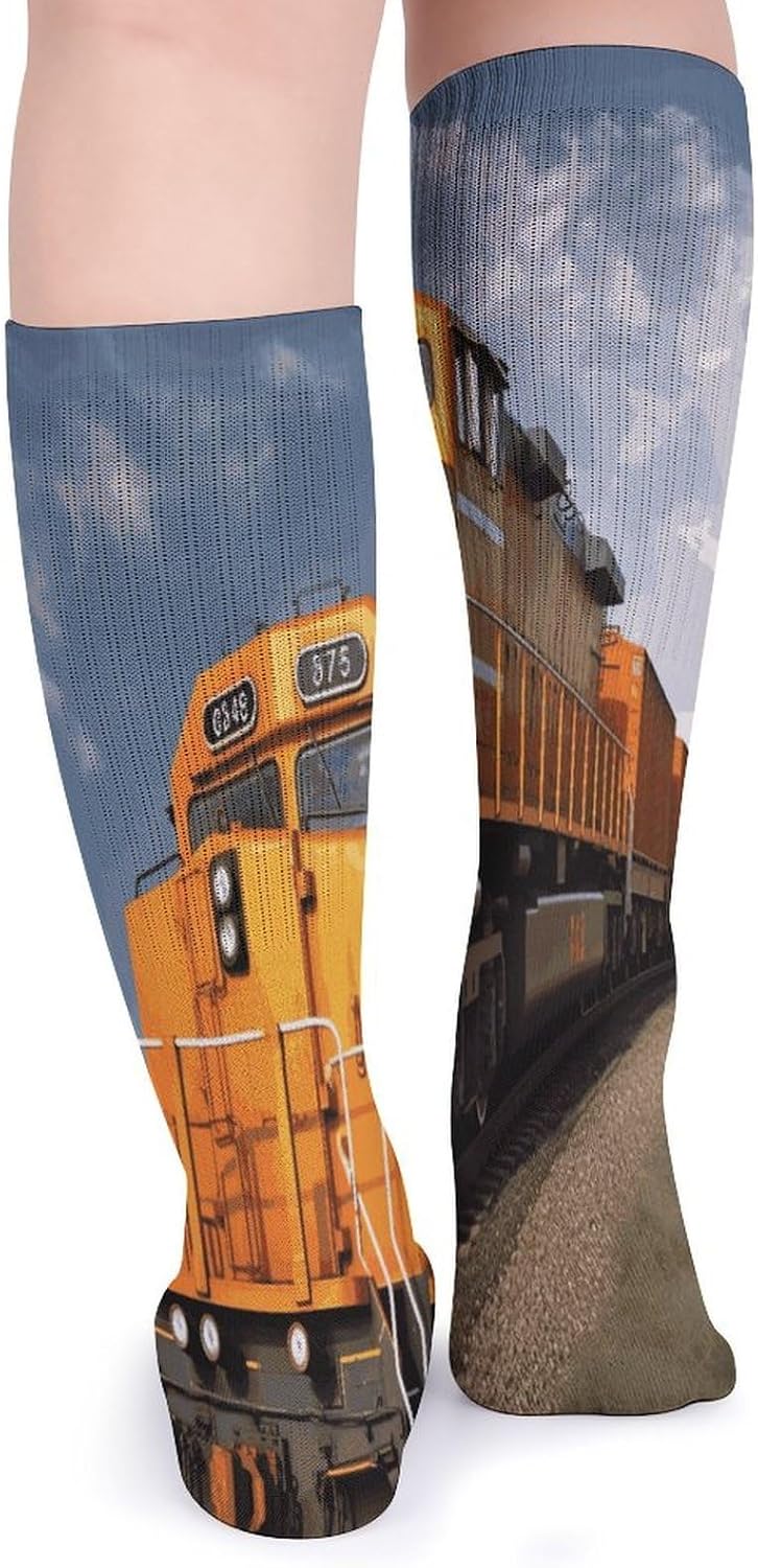 Freight Train Stocking - Cute Casual Long Athletic,Crew Sock for Men Women,Running Socks Soft Breathable for Gift