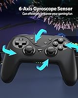 Vista 4 de YCCTEAM Controlador de interruptor compatible con SwitchSwitch LiteSwitch Oled, controlador Switch Pro con NFC, turbo, función de vibración dual