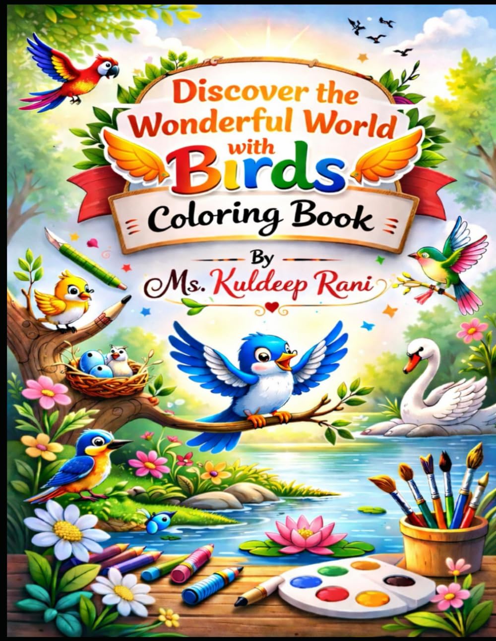 Discover the wonderful world with Birds coloring book