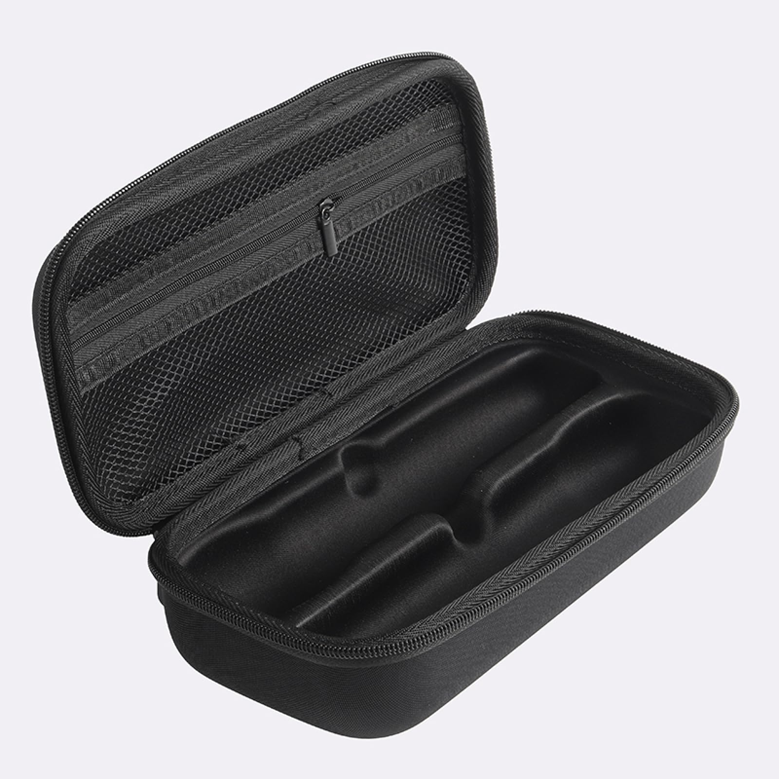 PartyBox Étui de transport pour microphone sans fil JBL PartyBox avec deux microphones portables pour récepteurs, adaptateurs, piles AA, organiseur de chargeur, noir