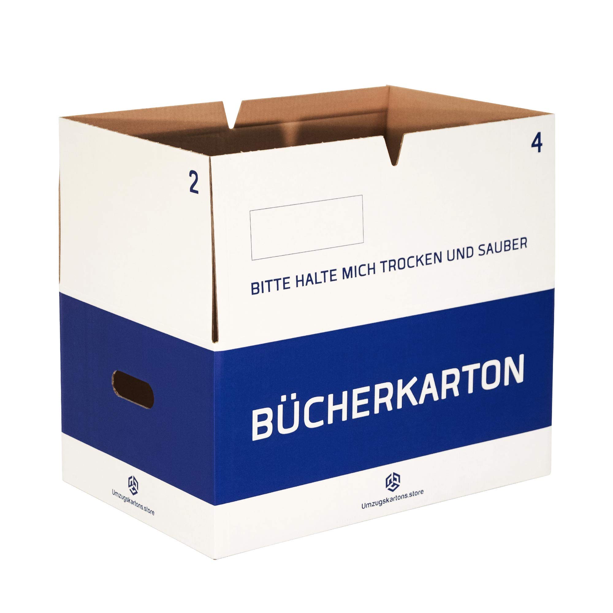 Bücherkartons Professionell - 10 Stück - 35 Liter - Entfaltet sich Automatisch - Selbstschließend - Bücherboxen - Doppelte Wellpappe - Umzugskartons