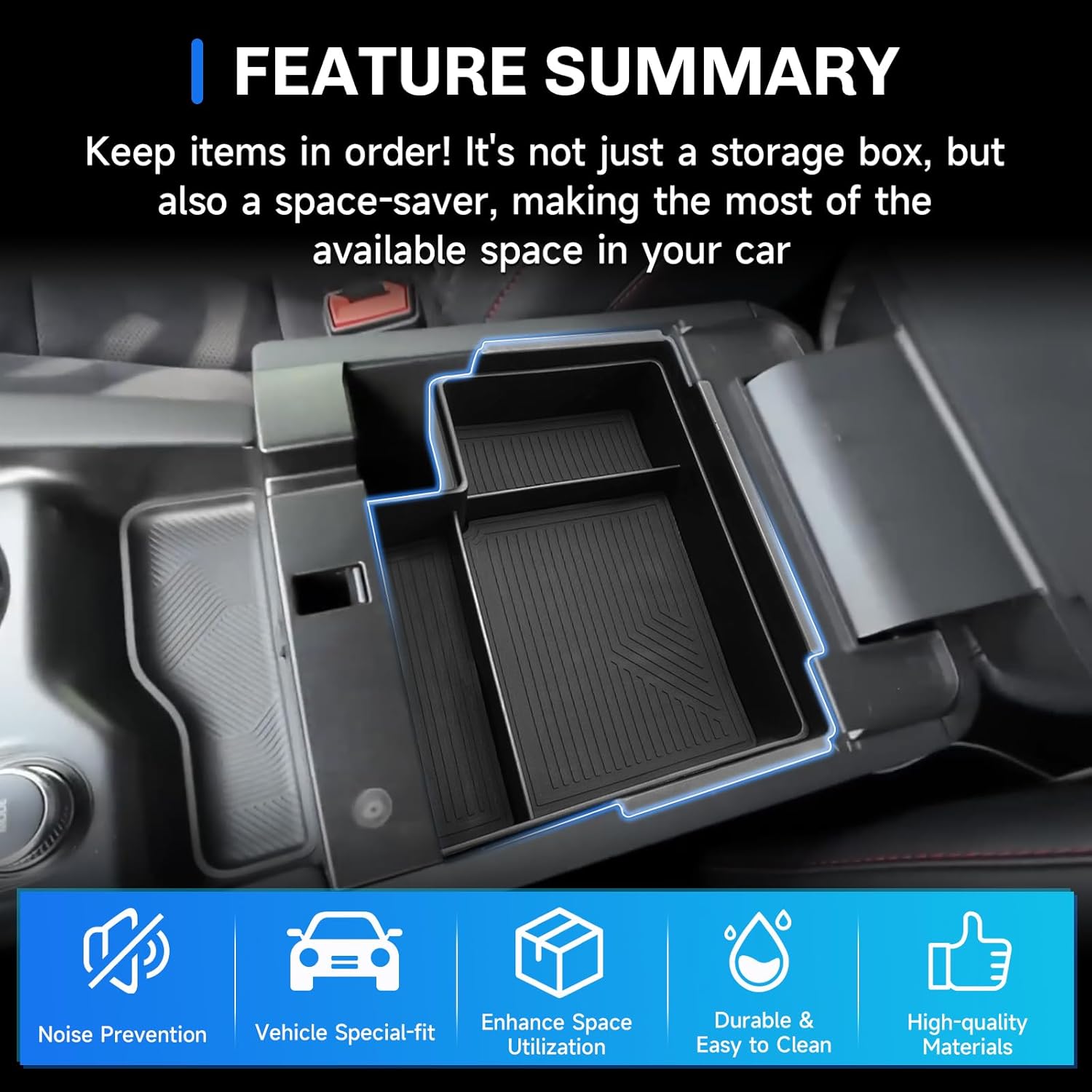 SXCY [Double Layer for 2025 2026 Ford Explorer Center Console Organizer Tray for 2025 2026 Ford Explorer Accessories Center Console Tray 2025 2026 Explorer Armrest Console Organizer Tray
