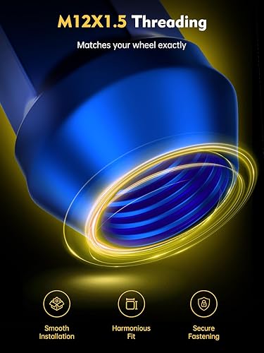 Vista 67 de MIKKUPPA Tuercas de llanta M12x1.5 – Repuesto para Fusion 2006-2020, Focus 2000-2023, rueda de escape 2001-2023 – 20 tuercas negras de extremo