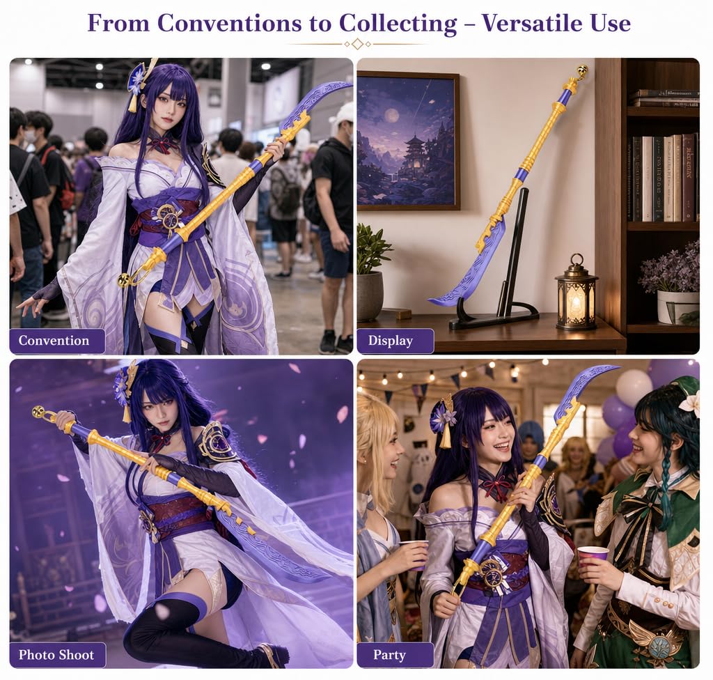 Zerodis Épée Longue de Cosplay, Réplique D'épée D'anime avec Matériau PLA Léger, Utilisation Multifonctionnelle et Design Authentique pour Les Conventions D'anime et Les événements de
