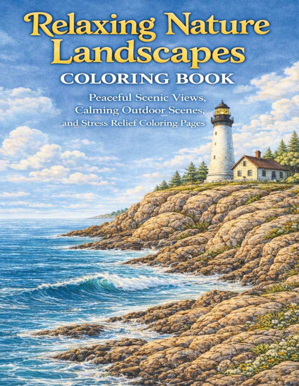 Relaxing Nature Landscapes Coloring Book
