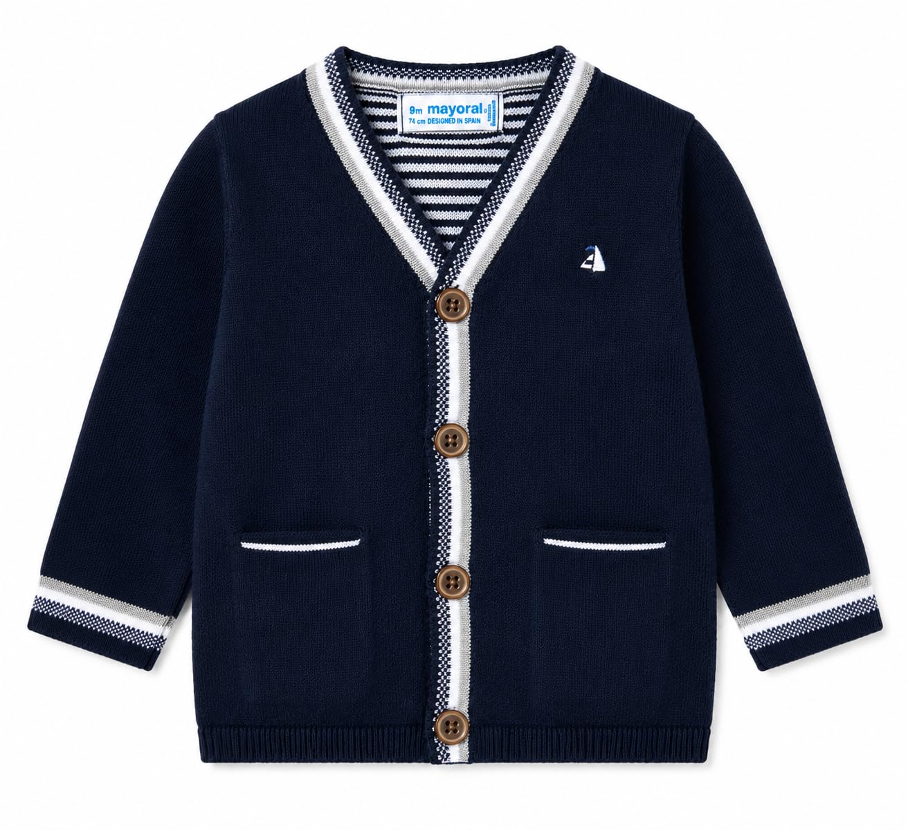 Mayoral Cardigan Neonato Bambino in Maglia – Golfino Elegante Blu Navy con Scollo a V e Bottoni | Collezione Daywear Bambino