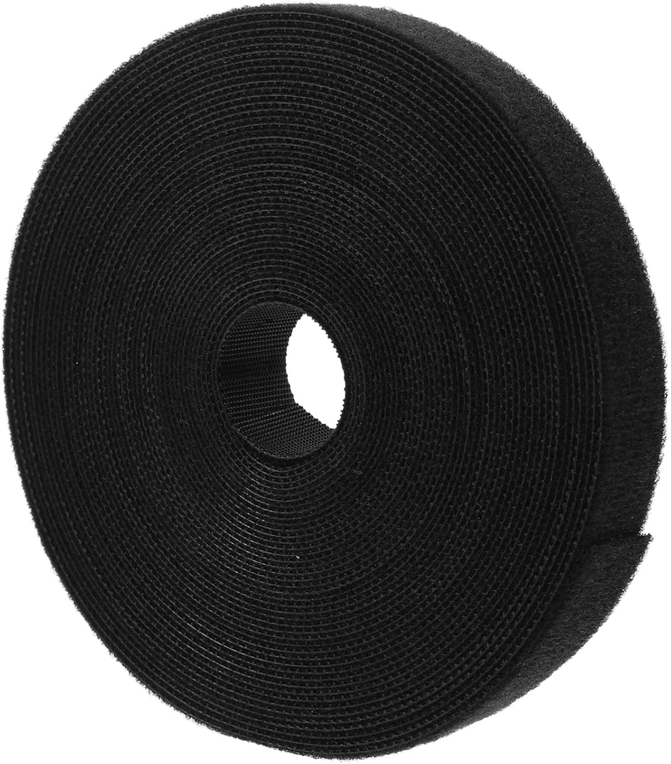 Adhesive Hook and Loop Tape Roll Black 10m Polyester Self
