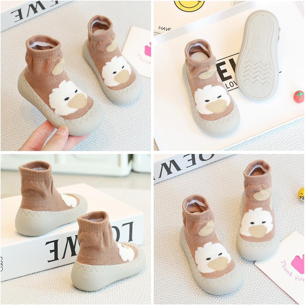 Cute Baby Walking Shoes, Soft Rubber Sole Non Slip Floor Baby Girls Sneakers, Cartoon Infant First Walking Shoes