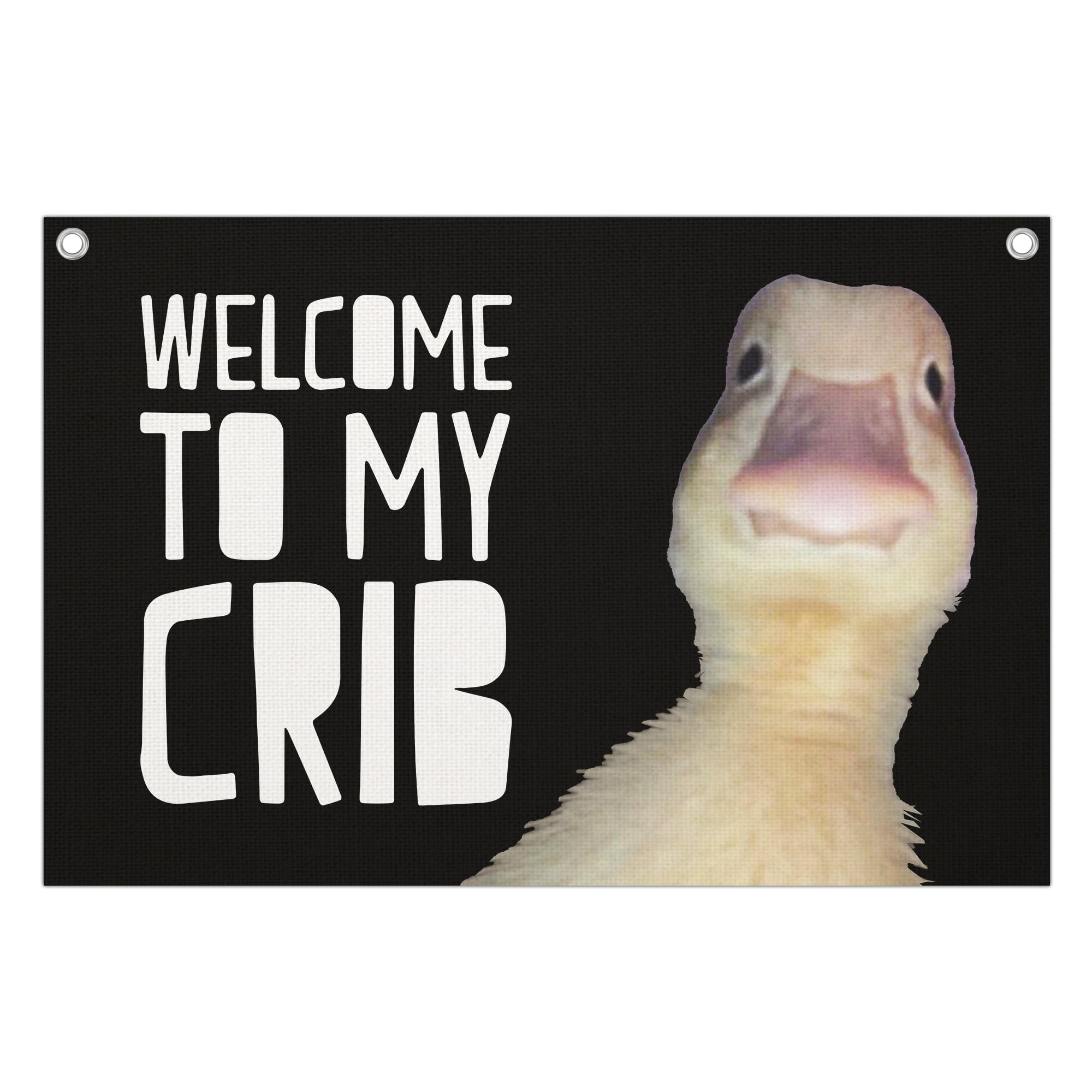 Welcome Flag Cute Duck Room Canvas Banner 20X30 Inch Wall Funny Flag for Nursery Playroom Bedroom Decor