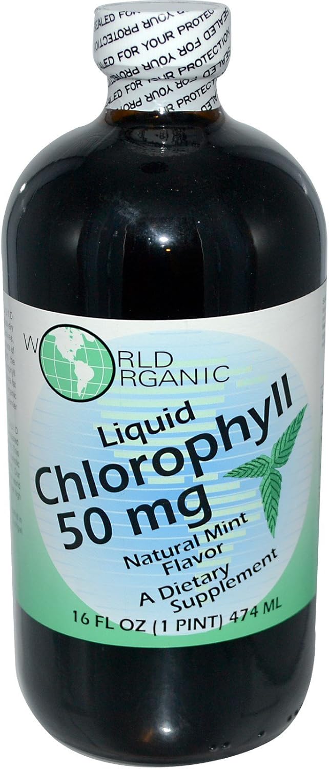World Organic Liquid Chlorophyll Mint 50 mg 16 fl oz
