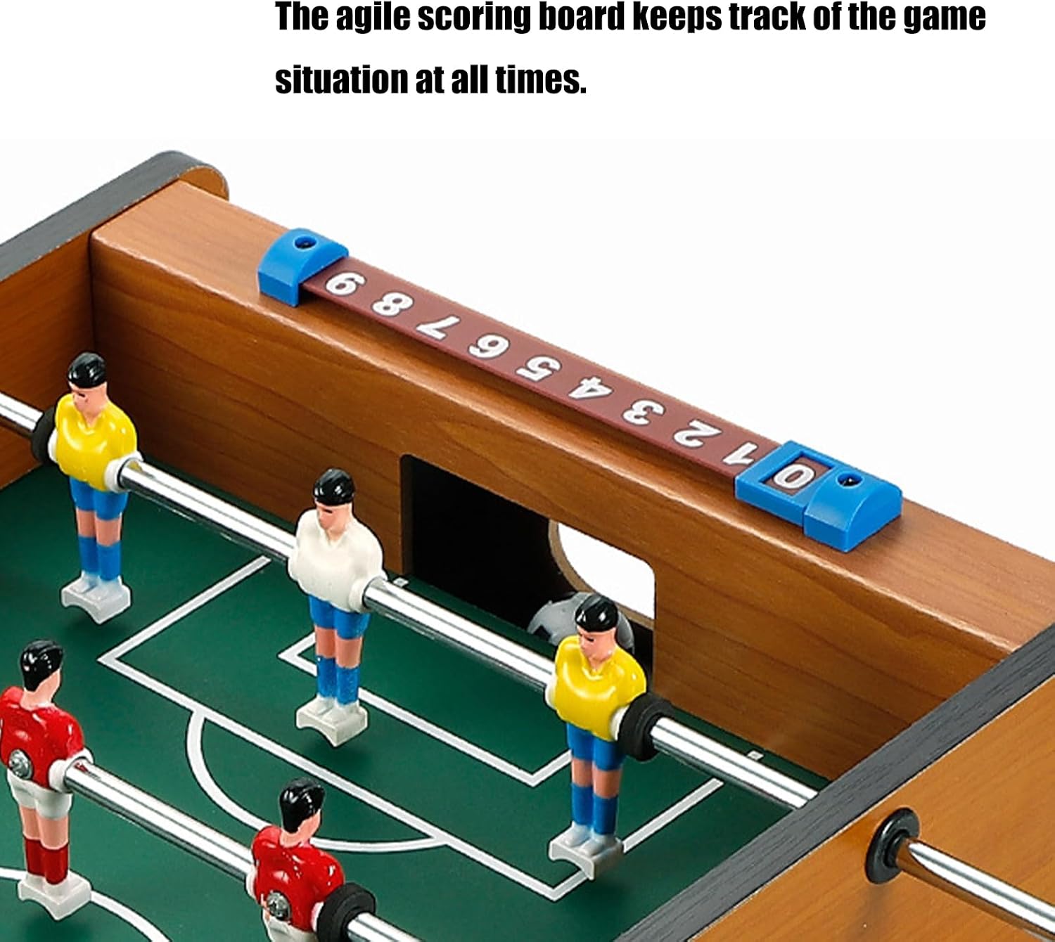 Wooden Tiny Foosball Set Easy Arrange Enhances Coordination Fun Two Piece Compact Transportable Participatory Soccer Table