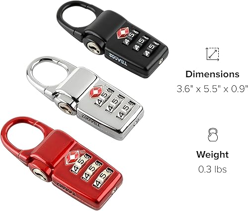 Miniatura 7 de TUMI - Caja de seguridad TSA - Cerradura de combinación para equipaje y mochila - Cerraduras aprobadas por la TSA - Accesorios de seguridad de viaje