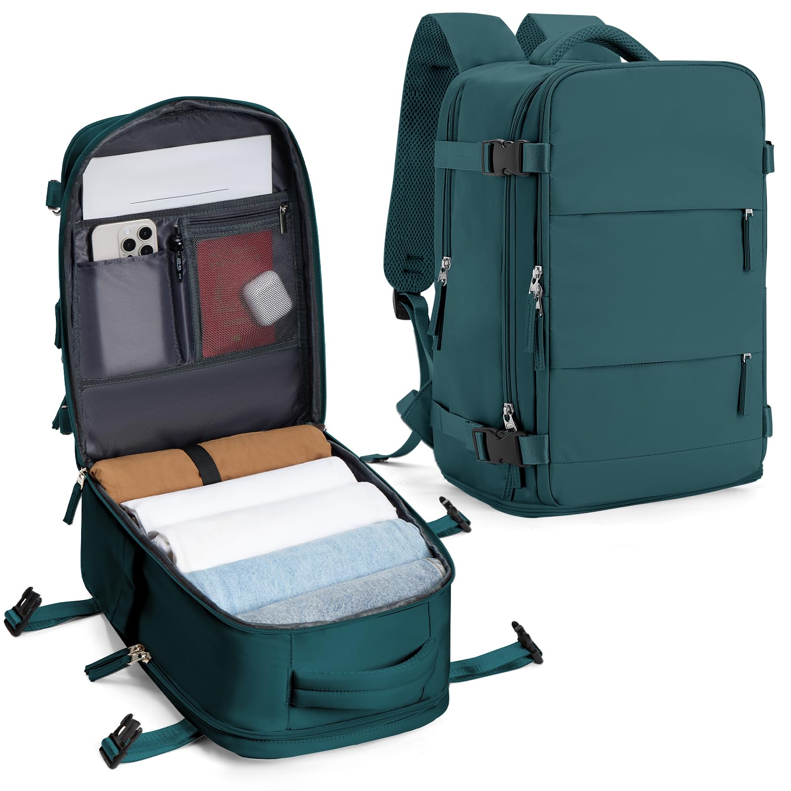 SZLX Zaino Ryanair 40x30x20 Sottovuoto con Pompa Zaino Ryanair 40x20x25 Donna Zaino da Viaggio Wizzair Bagaglio a Mano Uomo per Laptop da 14 Pollici Borse da Cabina 45x36x20 Easyjet con Porta Scarpe
