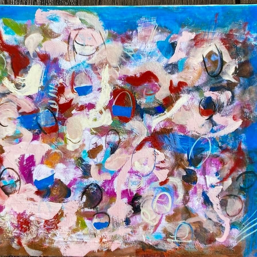 絵画 油彩画 抽象画 油絵 「コロナ騒ぎ」P10号 菊地正則 パリ 美品送料無料 絵画油彩画抽象画油絵「コロナ騒ぎ」P10号菊地正則パリ美品送料無料