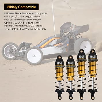 4Pcs RC Shocks Set 1:10 Scale 85mm Front & 95mm Rear Shock Absorber Set