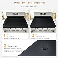 Vista 5 de Cubierta de estufa para tabla de fideos Gashell con asas, tabla de cubierta de estufa múltiple para estufa eléctrica/de gas (negra), GSC-2212