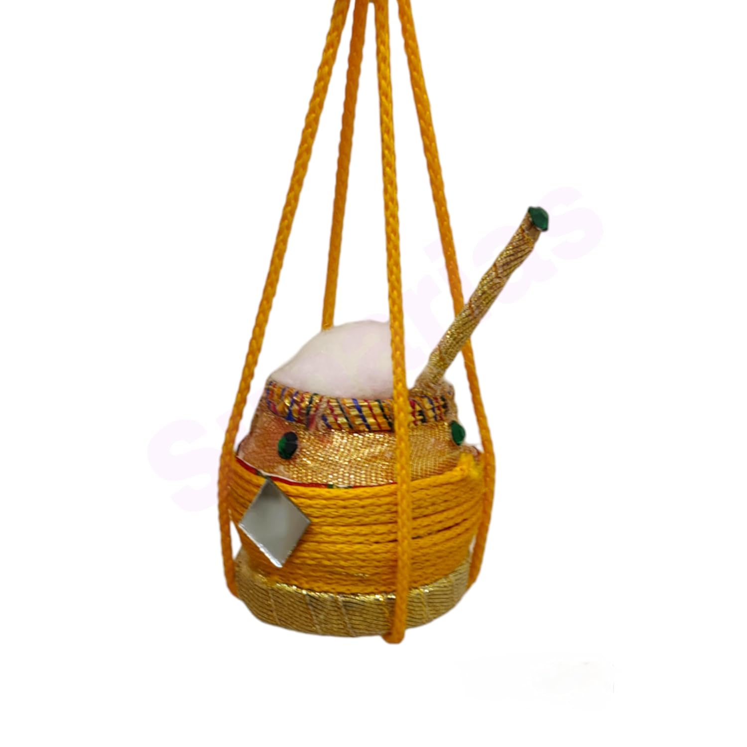 Suparia's Laddu Gopal Ji Toy Wooden Dahi Handi for God Krishna (Ladoo