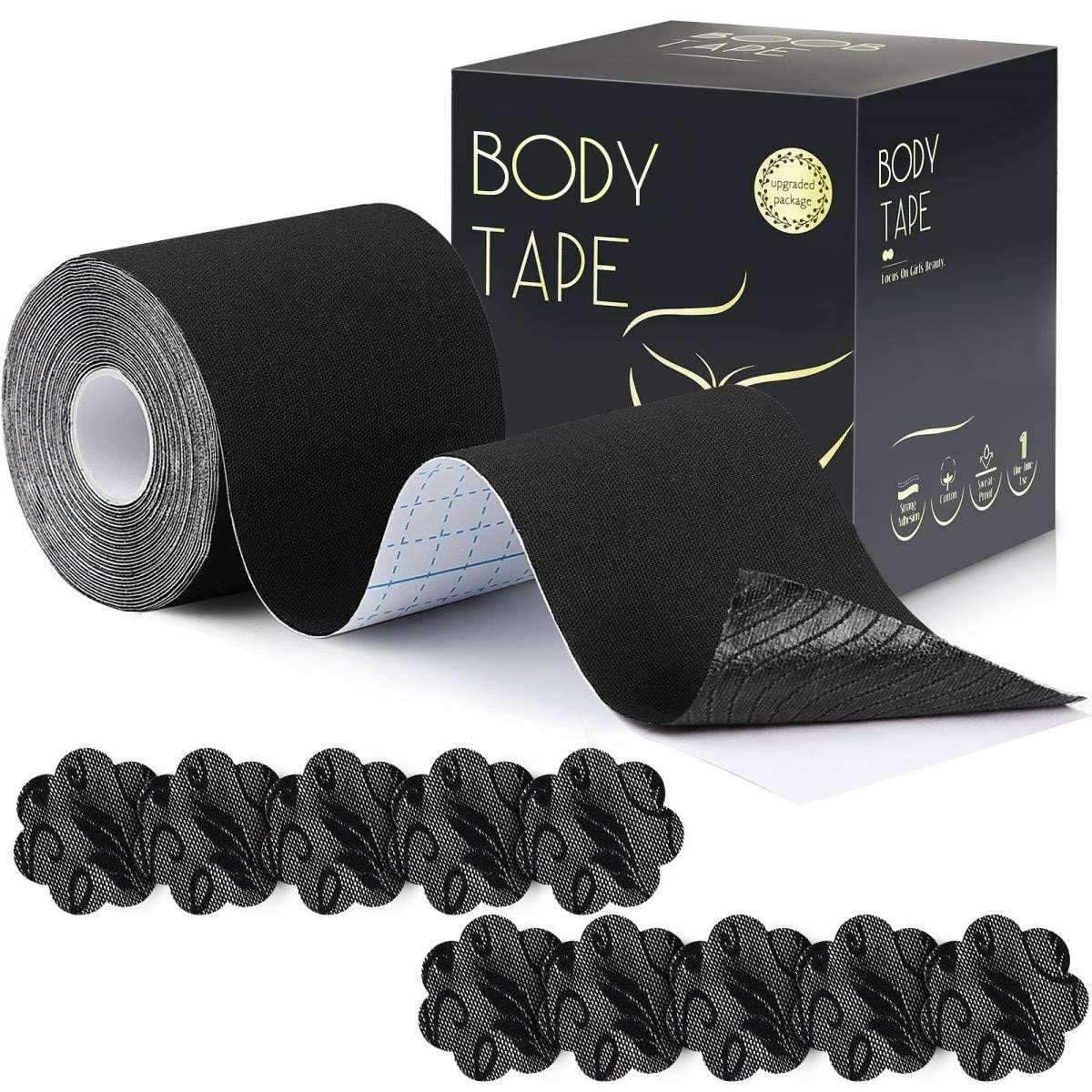 Invisible Breast Lift Tape with Lace Petal Backless Nipple Cover, Boob Tape Body tape for Breast Lift A-G Cup