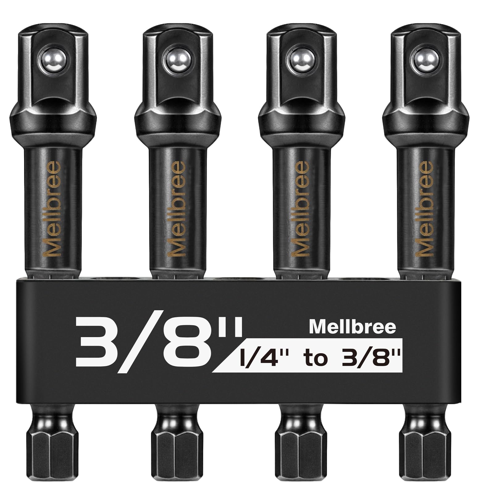 4 Pack 1/4 Inch to 3/8 Socket Adapter Y3102