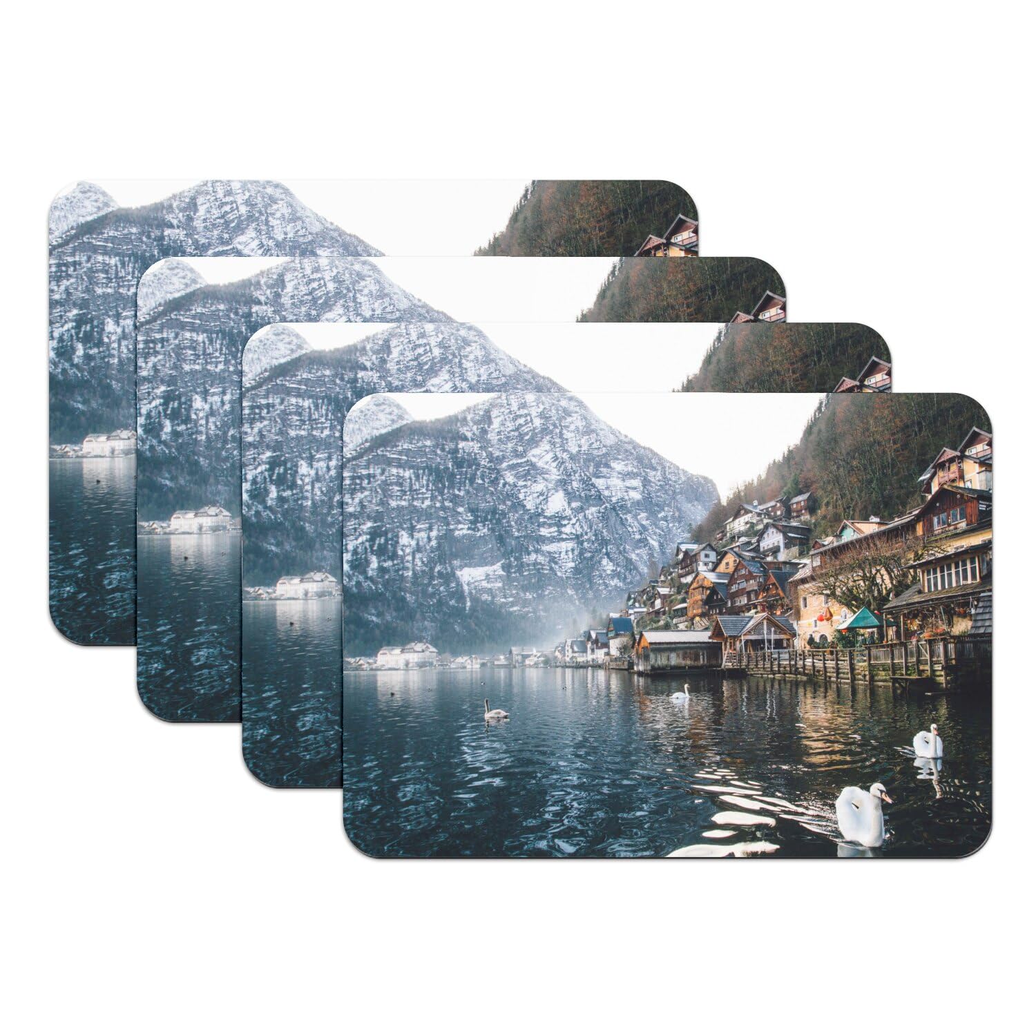 Set de table ville au pied des glacier Autriche grand format 4x