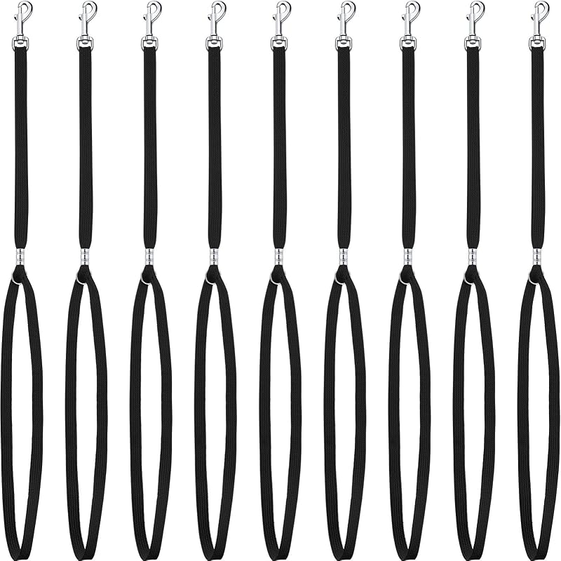 9 piezas lazos de aseo de mascotas lazo de sujeción de nylon cuerda de seguridad fija ajustable para perros y gatos para la bañera de la mesa de aseo de mascotas (negro)