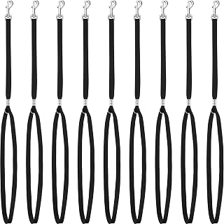 9 Pieces Pet Grooming Loops Nylon Restraint Noose Adjustable Fixed Dog Cat Safety Rope for Pet Grooming Table Bathtub (Black)