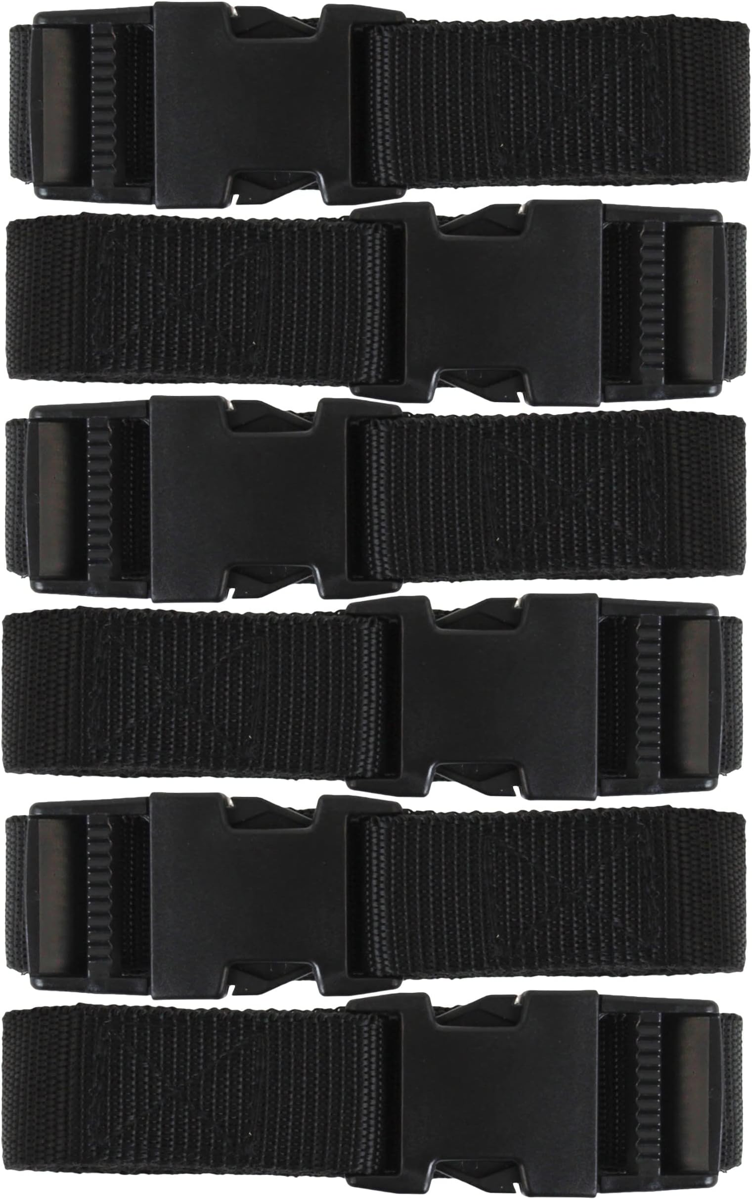 Harrier Hardware Utility Strap with Quick-Release Buckle, Black, 72-Inch, 6-Pack