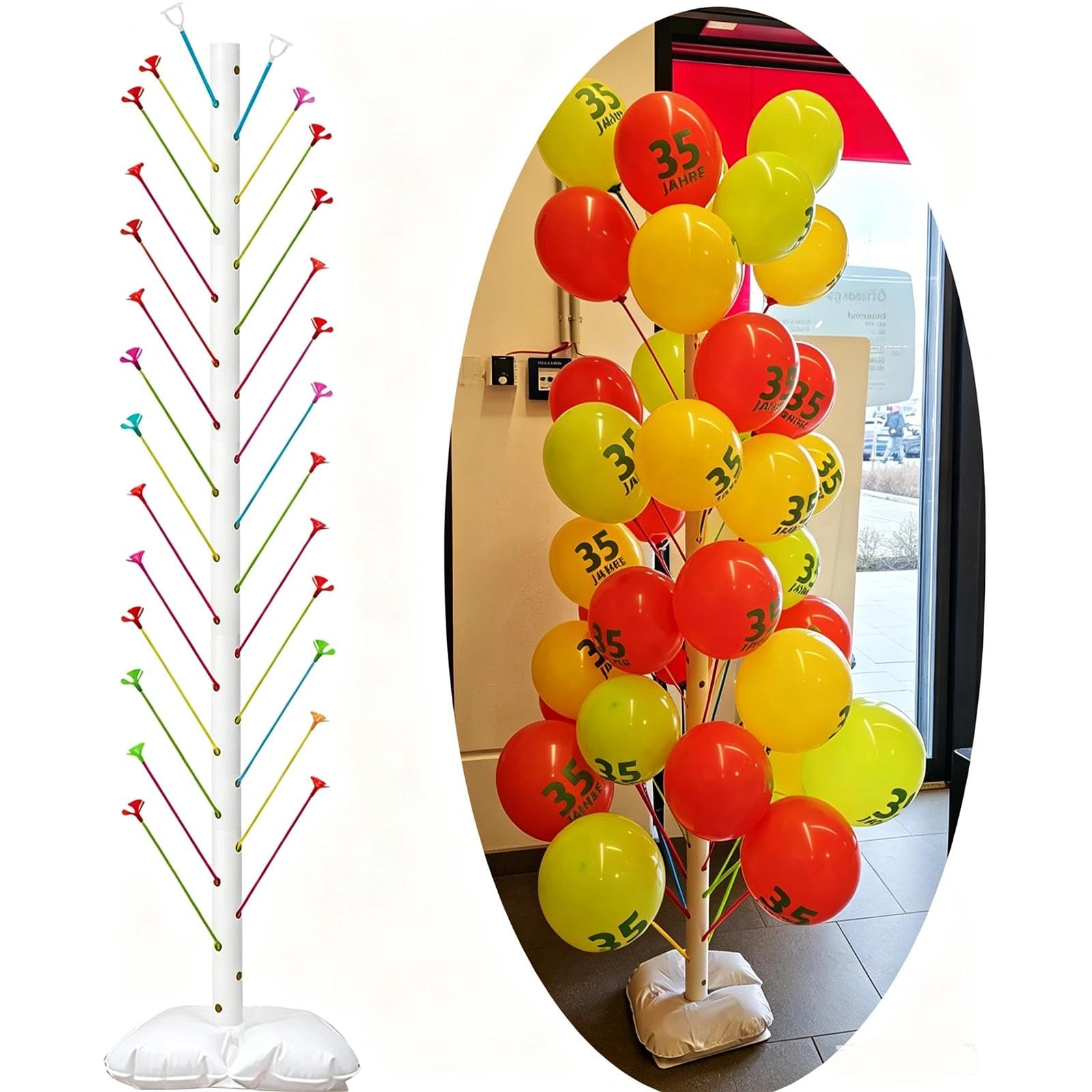 Ballonbogen Kit, 2.5M & 1.5M Halbbogen Ballonbogen Gestell, Freie Biegung Ballonständer für Boden Geeignet für Geburtstag, Hochzeit, Graduation Party, Jubiläum, Gold