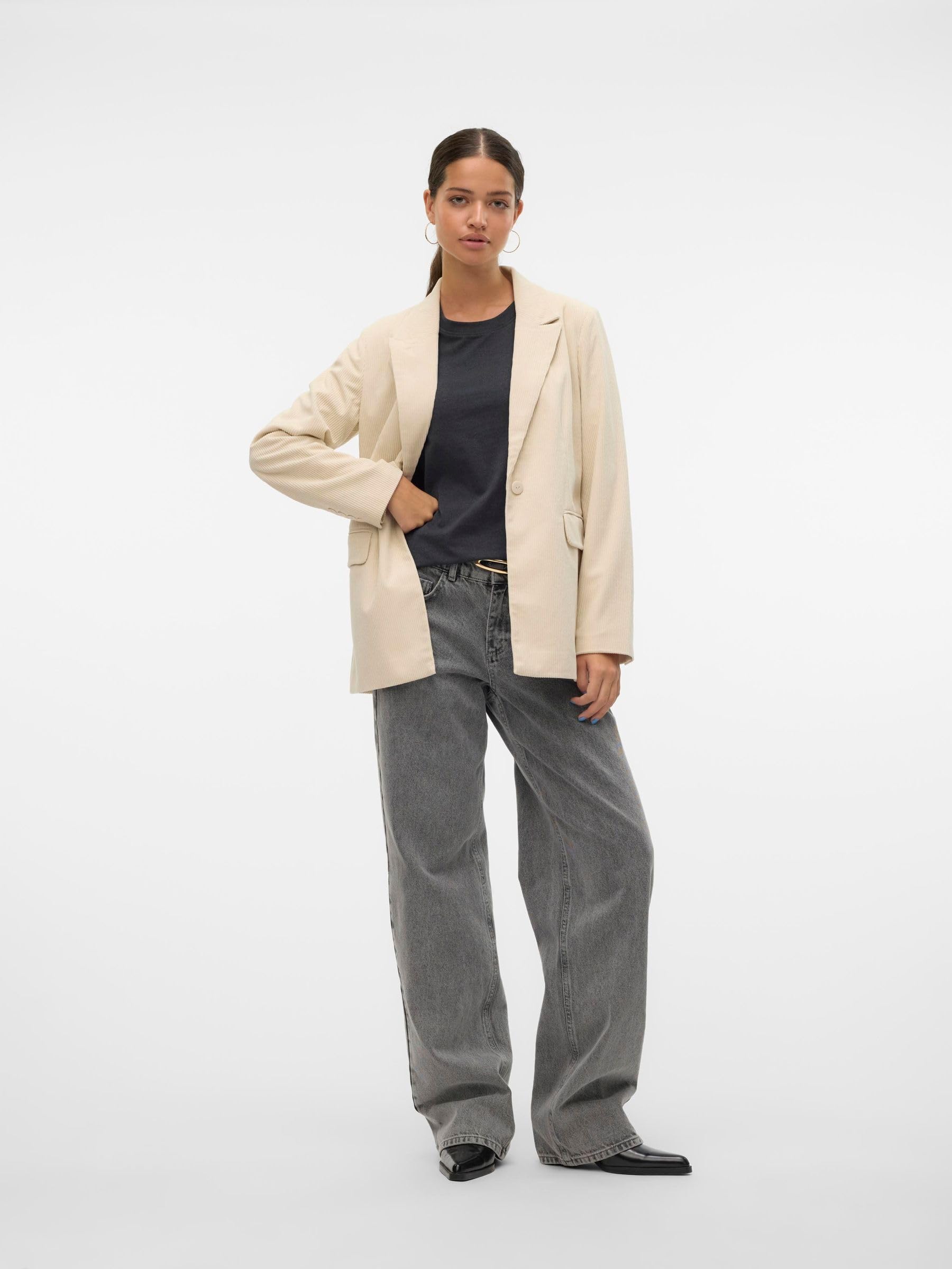 VERO Moda Damen Vmnora Ls Loose Corduroy Blazer Vmnora Ls Loose Corduroy Blazer (1er Pack)