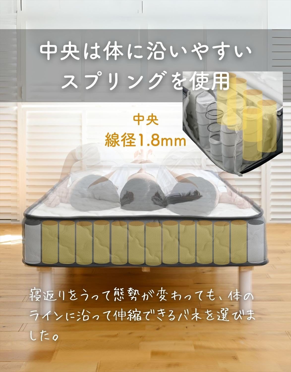 Amazon.co.jp: [山善] 厚型マットレス ポケットコイル 厚み20cm