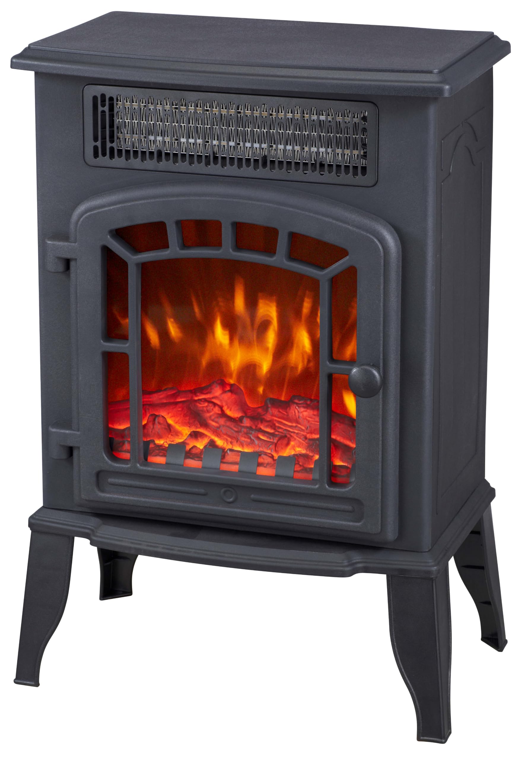 Electric Fireplace Stove Heater with LED Flame Effect, Portable Fan Heater for Home, Fireplace Style, 1000W/2000W Fire Place Adjustable Power, Efficient Heating Solution | Black