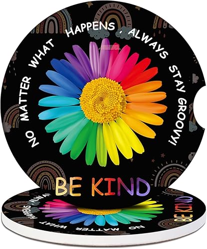 Miniatura 29 de Portavasos de automóvil – Posavasos de cerámica absorbente con diseño de mariposa y luna, portavasos para bebidas, accesorios interiores de Mariposa