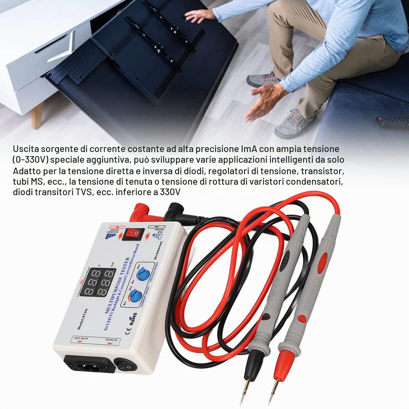 Tester di Retroilluminazione a LED per TV - Professionale Tester Universale per Piastre a Corrente Costante Tester di Tensione Tester per Lampade a LED con Penna Metro e Custodia per Computer(#2)